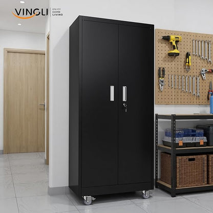VINGLI Rolling Metal Storage Cabinet - Image 9