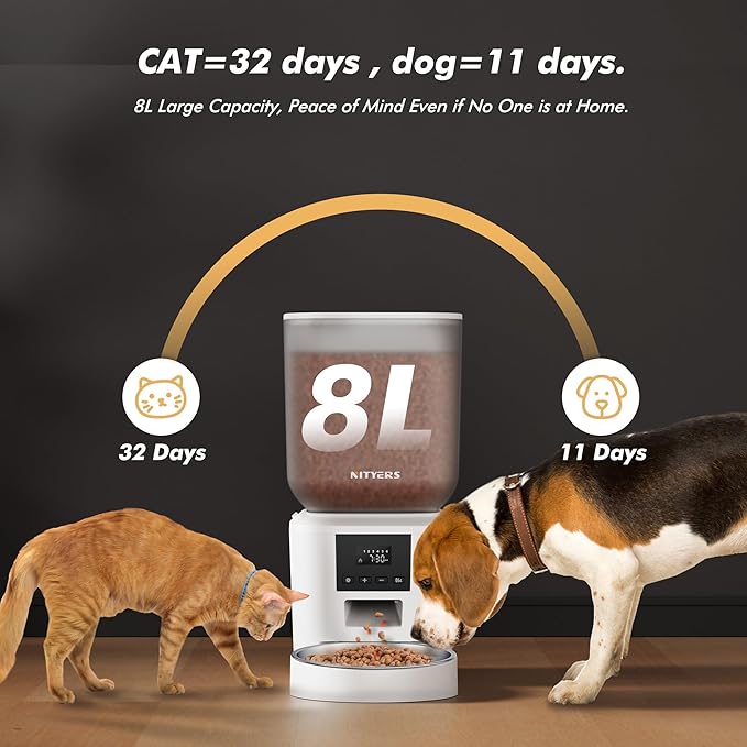 Automatic Dog Feeder - 8L/34 Cups Large Capacity Automatic Cat Food Dispenser - Image 2
