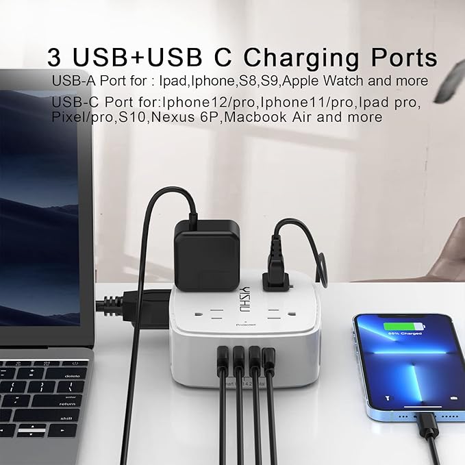 5Ft Surge Protector Power Strip - Image 3