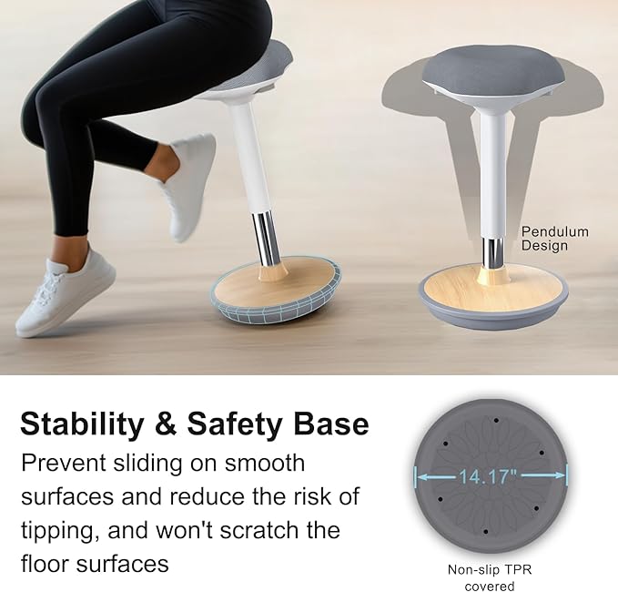 Wobble Stool - Adjustable Height Standing Desk Chair | Sit Stand Stool - Image 4