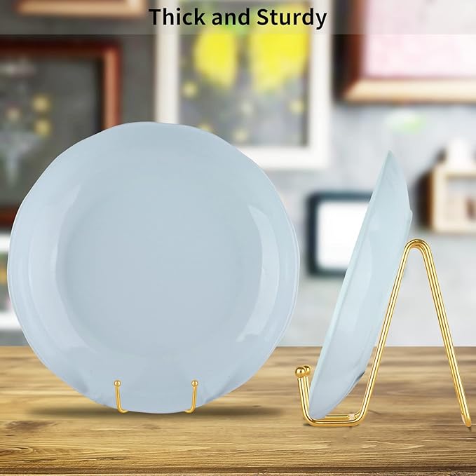 IBosins 5 Pack 4 Inch Plate Holder Display Stands, Metal Gold Frame Stand - Image 6