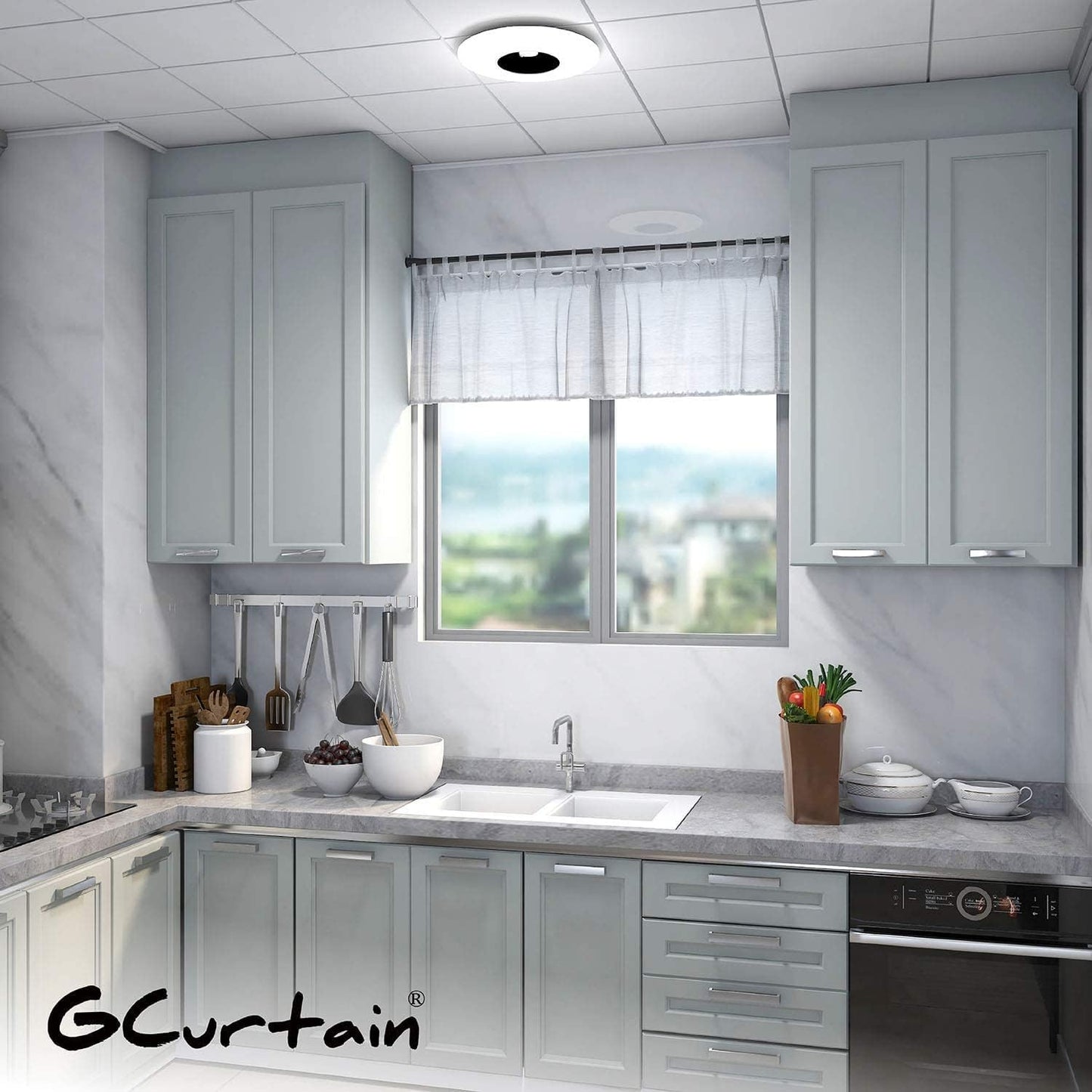 Shower Curtain Rod No Drilling, Spring Tension Rod, 34-56 Inch, 3/4 Inch Diameter, Suction Cup on Either End, 1PCS, White