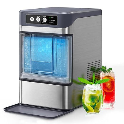 Nugget Ice Maker Countertop, Chewable Pellet Ice Machine, Portable Ice Machine by KeyEnergy