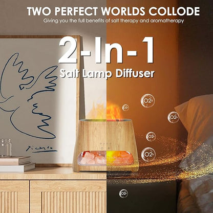 SALKING 2-in-1 Ultrasonic Essential Oil Diffuser & Himalayan Salt Lamp - Image 3