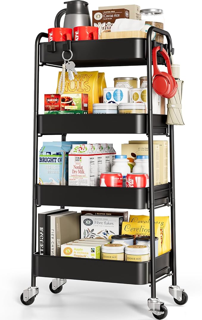 TOOLF 4-Tier Metal Rolling Cart by TOOLF