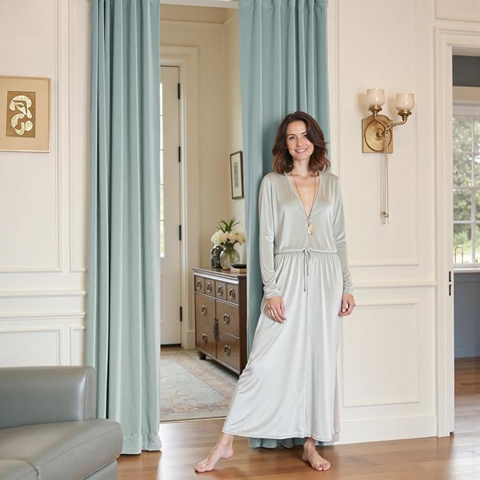 Lazzzy Velvet Blackout Curtains Thermal Insulated Room Window Drapes Super Soft - Image 6