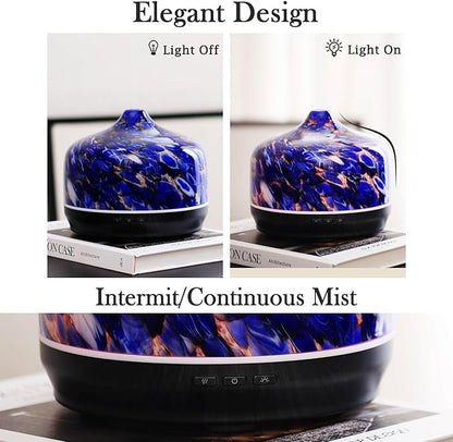 Porseme 500ml Glass Essential Oil Diffuser Aromatherapy Ultrasonic Cool Mist - Image 3