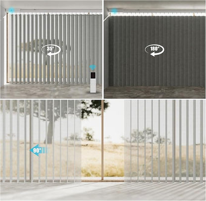 Blindify Motorized Sheer Vertical Blinds, Light Filtering Smart Rechargeable - Image 2