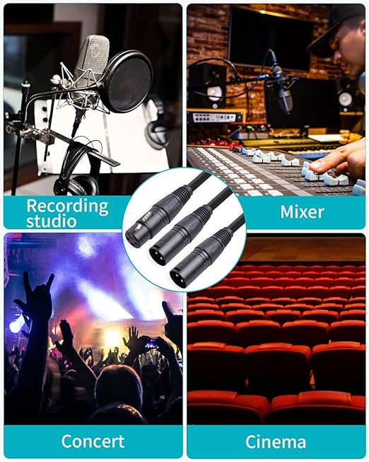 2 Pack XLR Splitter Cable, 1 Female to 2 Male, 5 FT Stereo Mic to L&R Audio - Image 6