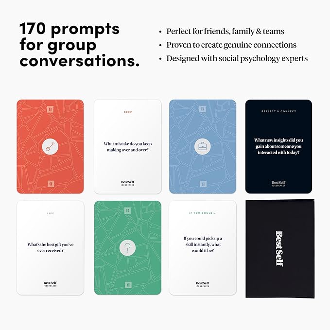 BestSelf Icebreaker Card Deck – 170 Conversation Starters to Spark Meaningful - Image 6