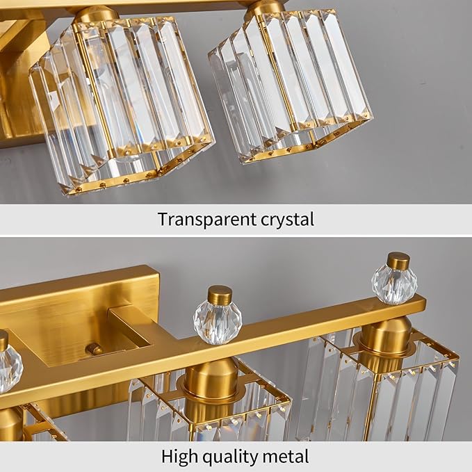 FDPBY Vanity Lights 4-Light Modern Crystal Vanity Light Gold Bathroom Light - Image 4