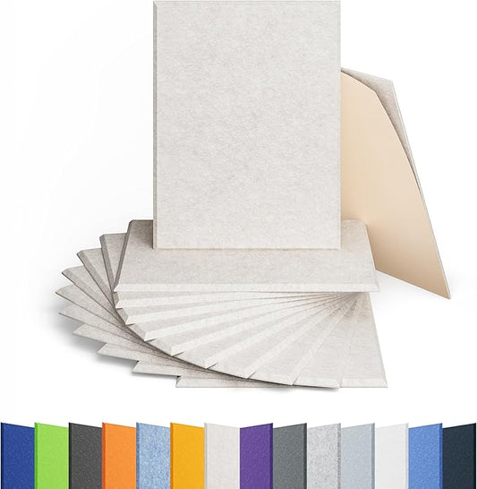 Amantech 12 Pack Acoustic Panels Self Adhesive Sound Proof Foam, High Density by Amantech