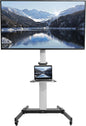 vivo black rolling tv cart w/shelf for 32, main product view