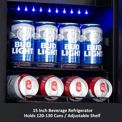 15'' Beverage Refrigerator and Beer Fridge Under Counter Built-in or - Image 4