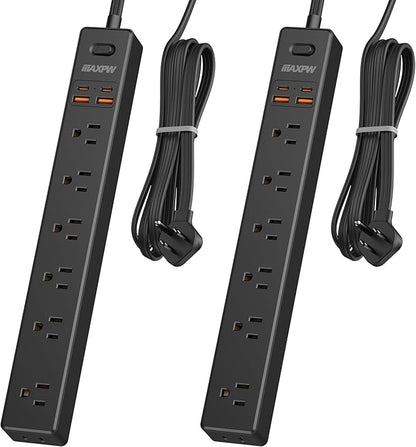 2 Pack Power Strip Surge Protector by Maxpw