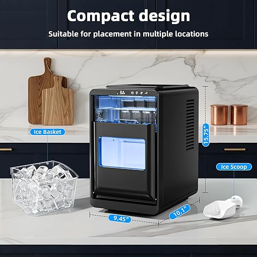 Antarctic Star Crescent Ice Maker, Slow-Melting Countertop Ice Maker, 27 Lbs/24H - Image 4