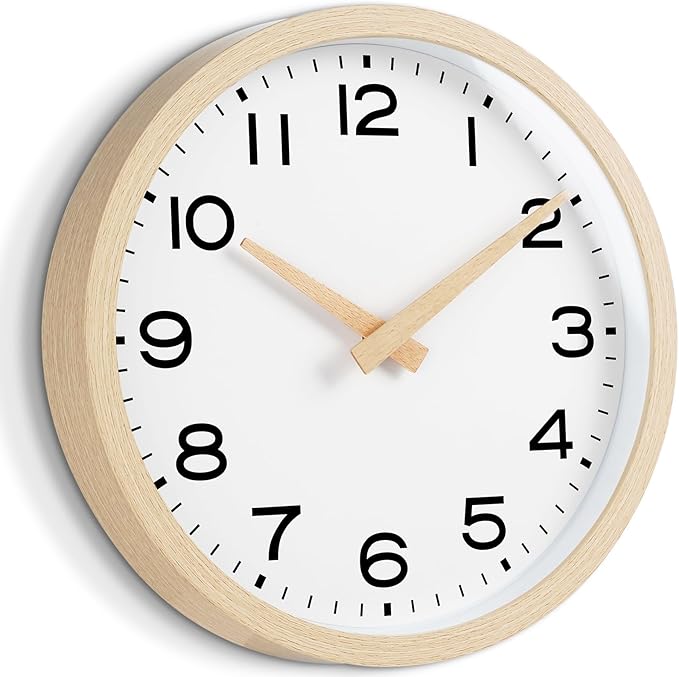 AKCISOT Wall Clock 12 Inch, Boho Office Wall Clocks Battery Operated Non Ticking - Image 2
