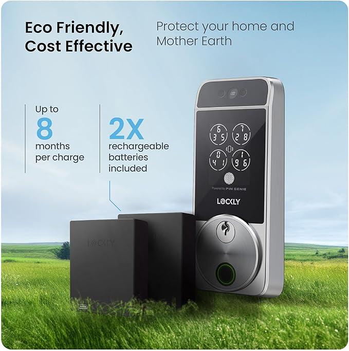 Lockly Visage Zeno Series Smart Lock, Facial Recognition & Fingerprint Keyless - Image 9
