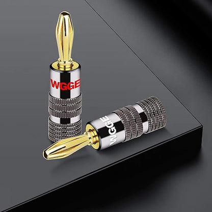 WGGE WG-029 Banana Plugs Audio Jack Connector, 24k Gold Dual Screw Lock Speaker - Image 7