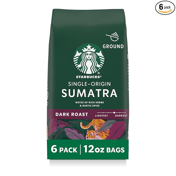 Starbucks Ground Coffee, Dark Roast Hot or Iced Coffee, Single-Origin Sumatra by StarbucksCoffee