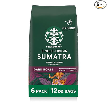 Starbucks Ground Coffee, Dark Roast Hot or Iced Coffee, Single-Origin Sumatra by StarbucksCoffee