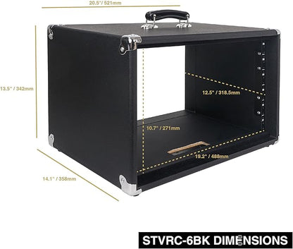 Sound Town Vintage 6U Amp Rack Case, 12.5" Depth - Image 6