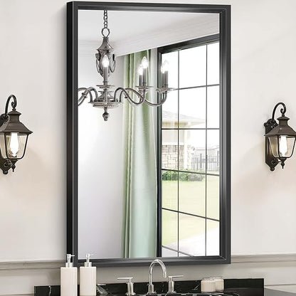 Bathroom Mirror, 40x24 Inch Brushed Black Rectangle Mirror, 0.6" Thickened Deep - Image 6