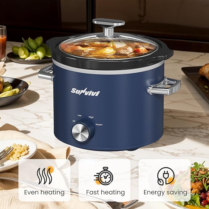 Sunvivi 2 Quart Slow Cooker, Small Slow Cooker - Image 2
