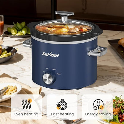 Sunvivi 2 Quart Slow Cooker, Small Slow Cooker - Image 2