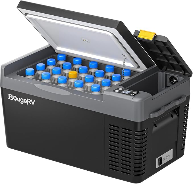 BougeRV 12 Volt Refrigerator, CRPRO 21 Quart 12V Car Fridge, Portable Freezer by BougeRV