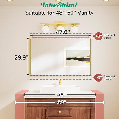 TokeShimi 48x30 Wall Mirror for Bathroom, Matte Black Bathroom Vanity Mirror - Image 2