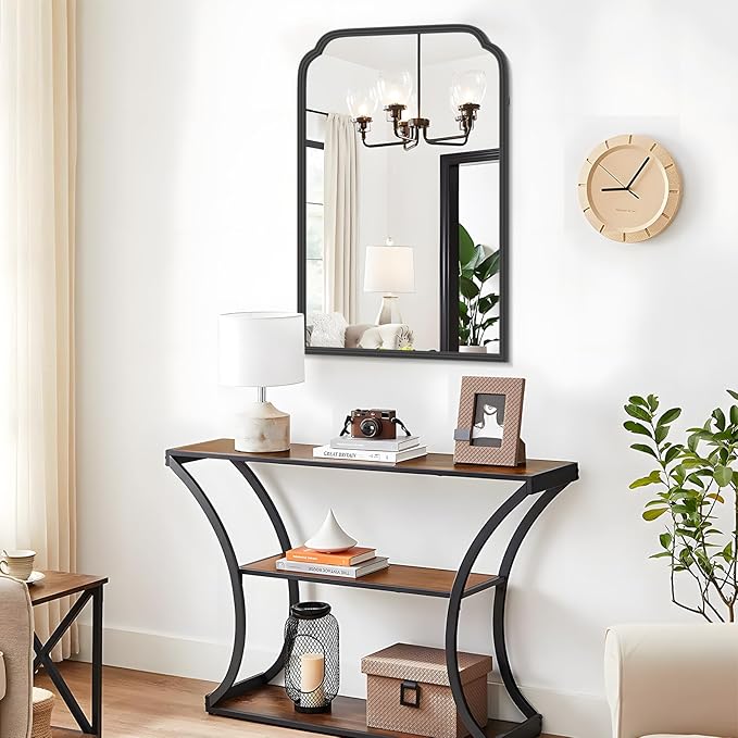 20X30 Inch Black Metal Framed Bathroom Mirror - Image 4