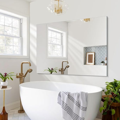 CILIBER Frameless Rectangle Mirror, 36x48 Inch Large Bathroom Mirrors - Image 7