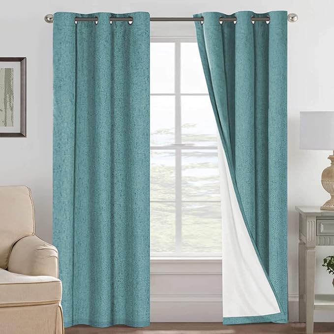 H.VERSAILTEX Primitive Linen Curtains 100% Blackout Curtain Drapes Burlap by HVERSAILTEX