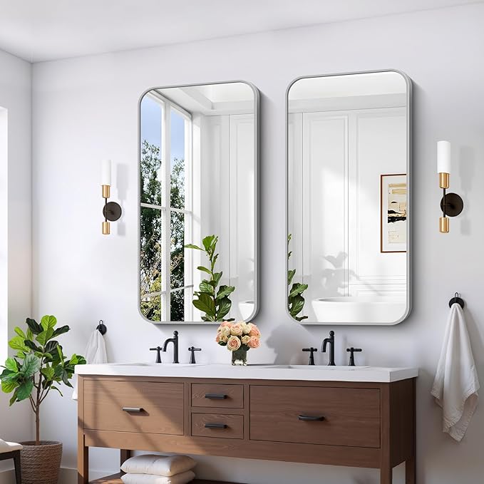 FORBATH 24x48 Inch Silver Bathroom Mirror - Image 2