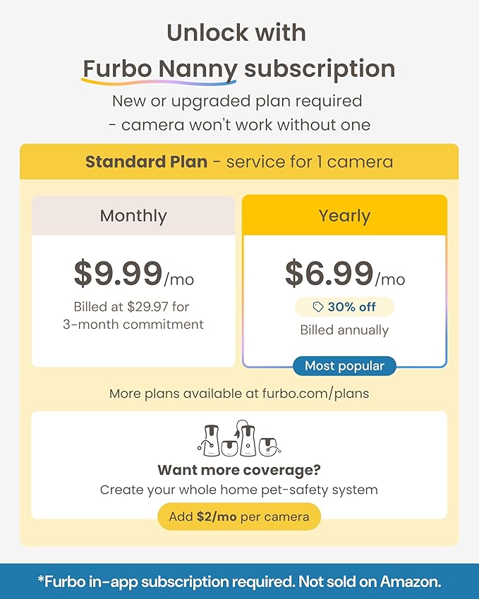 Furbo 360° Dog Camera + Mini 360° Cam 2-Camera Bundle Nanny Pro Subscription: - Image 7