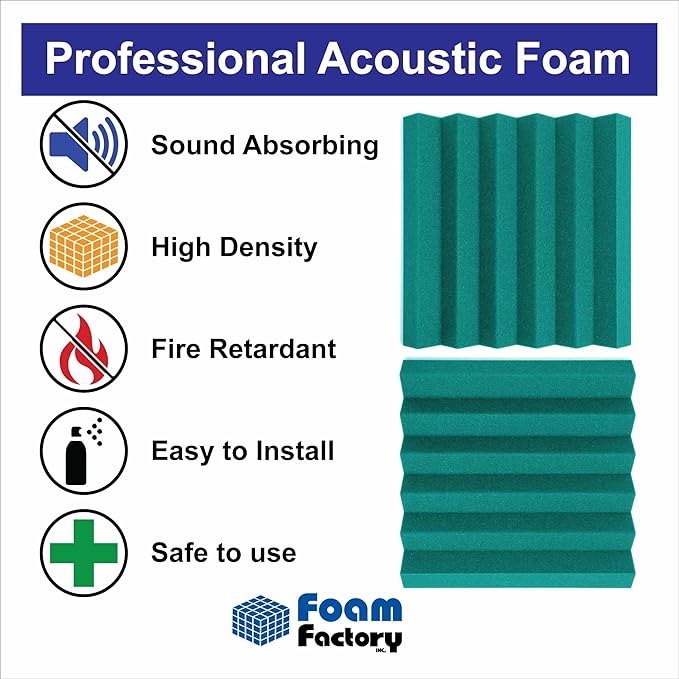 Foam Factory Inc 24 Pack Color Acoustic Foam Panel Studio Soundproofing Wedge - Image 3