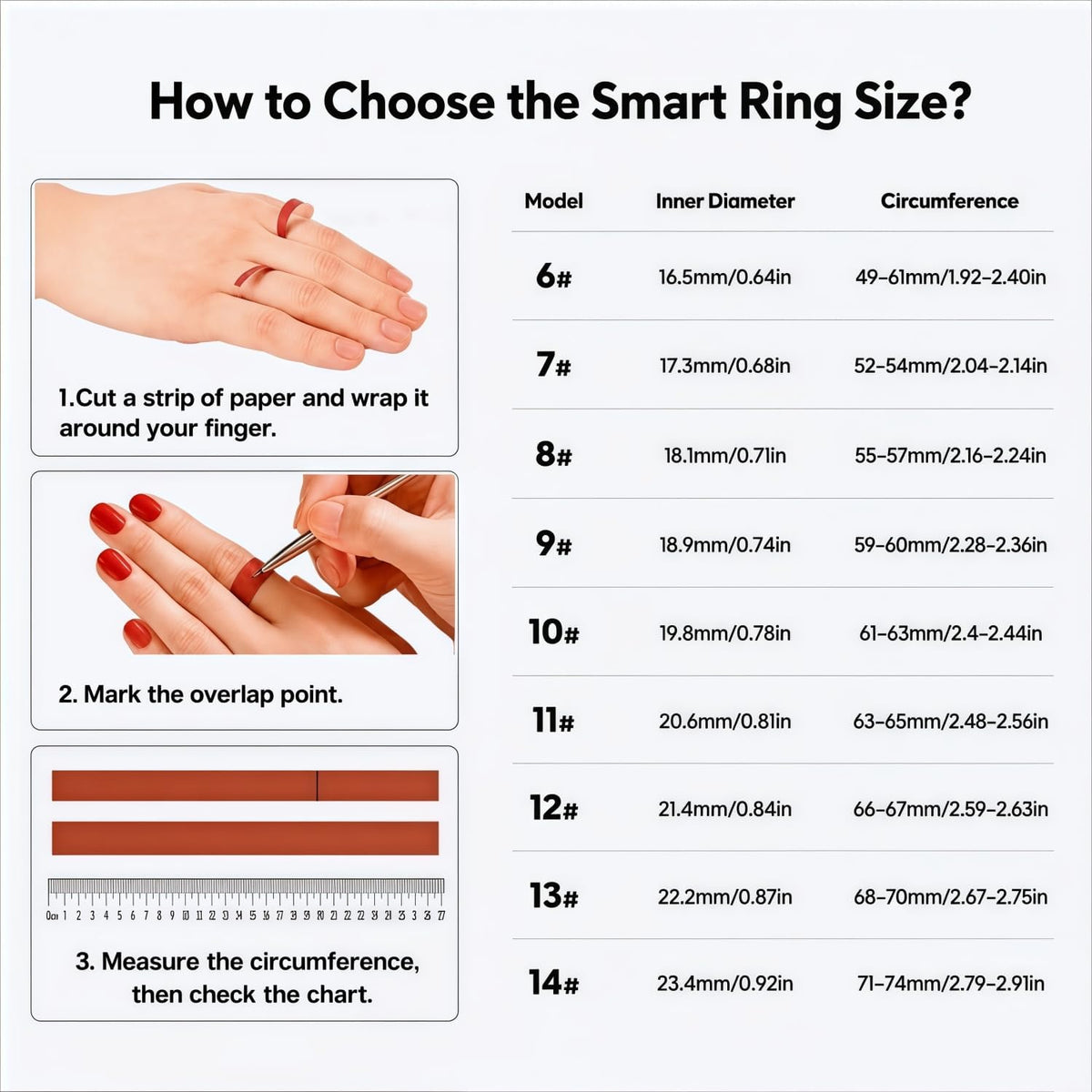 Smart Ring for Women Men, Fitness Ring without Subscription, Gold,9