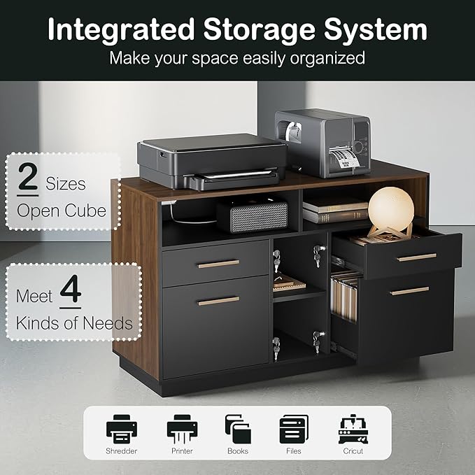 4 Drawer File Cabinet, Wood Filing Cabinet - Image 3