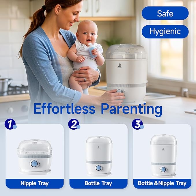 Snow Bear Baby Bottle Sterilizer and Dryer, 6-in-1 Electric Steam Bottle - Image 7