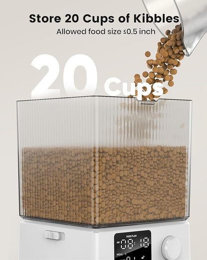oneisall Automatic Cat Feeder for 2 Cats, 20 Cups/5L Automatic Cat Food - Image 6