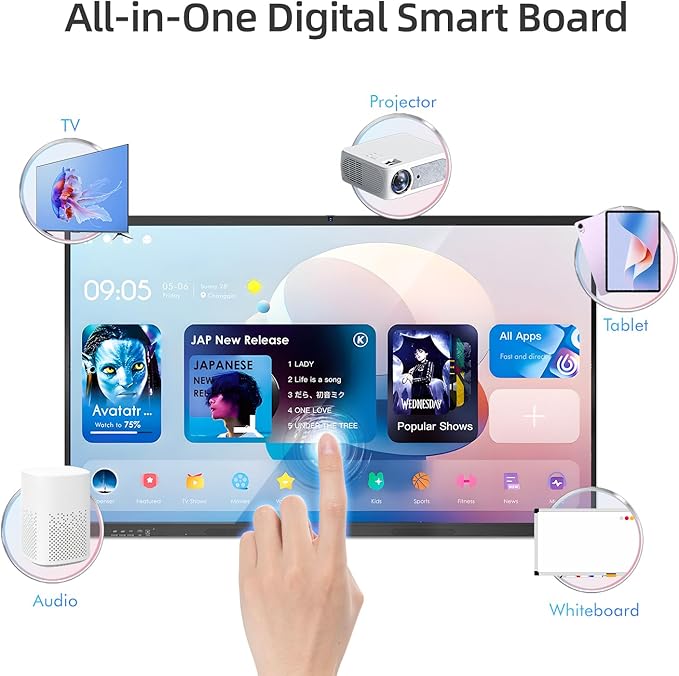 QIXZOCV 55" Smart Board, Interactive Whiteboard, 4K Electronic Board, UHD - Image 9