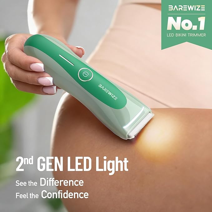 BAREWIZE Bikini Trimmer for Women, Electric Shaver for Women | LED Light - Image 3