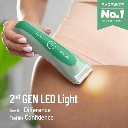 BAREWIZE Bikini Trimmer for Women, Electric Shaver for Women | LED Light - Image 3