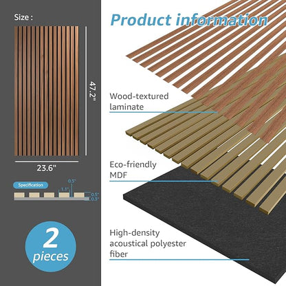 Art3d 2 Wood Slat Acoustic Panels - Image 5