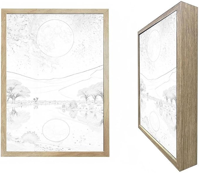URVIP LED Glowing Photo Frame, 3D Starry-Sky Blue Moon Wall Art, 9x12 Inches - Image 3
