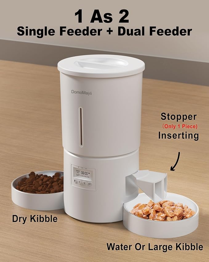 Automatic Cat Feeder for 2 Cats, Dual Bowl Dry Pet Food Dispenser - Image 3