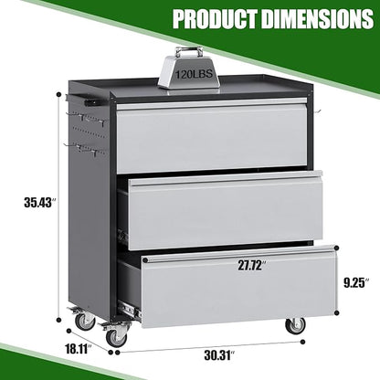 3 Drawers Garage Storage Cabinet - Image 3