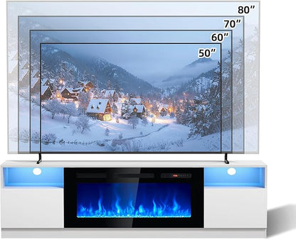 Fireplace TV Stand with 36" Electric Fireplace, Entertainment Center with LED - Image 3