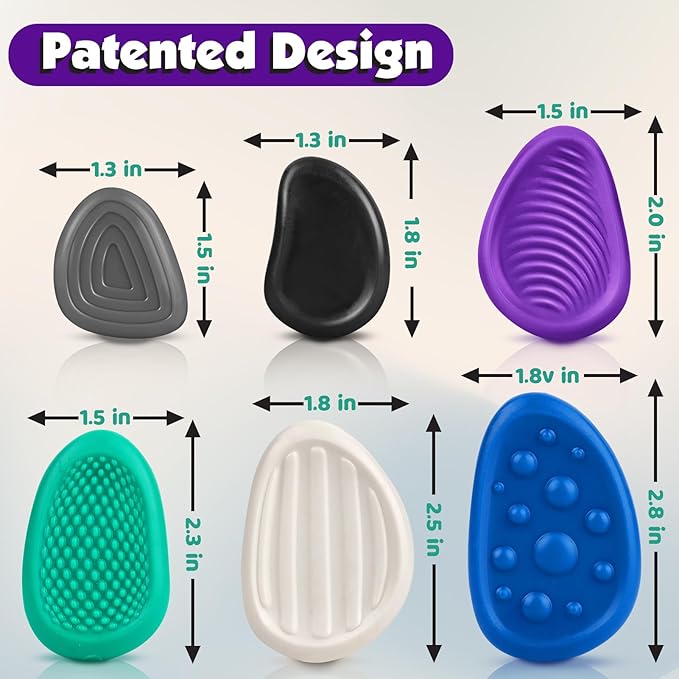 Fidget Toys Adults Sensory Stone: 6 Pack Textured Worry Stone - Image 2